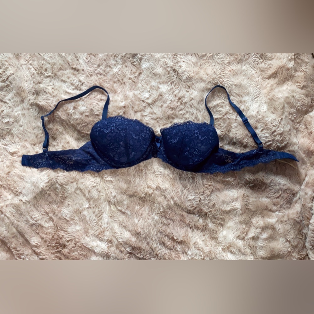 Elegant Navy Lace Bra